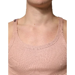 Pink Sleeveless Round Neck Tank Top  T-shirt