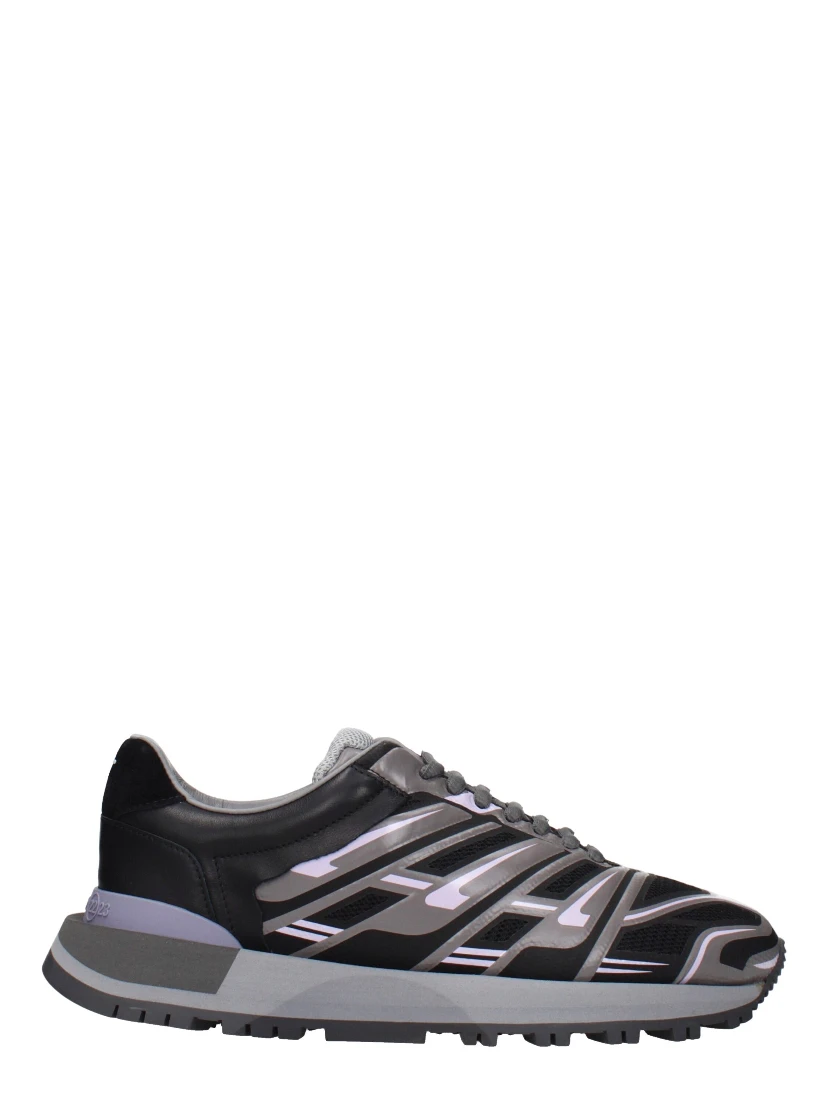 Black Fabric Athletic Sneakers