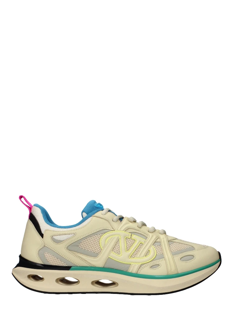 Beige Fabric Athletic Sneakers