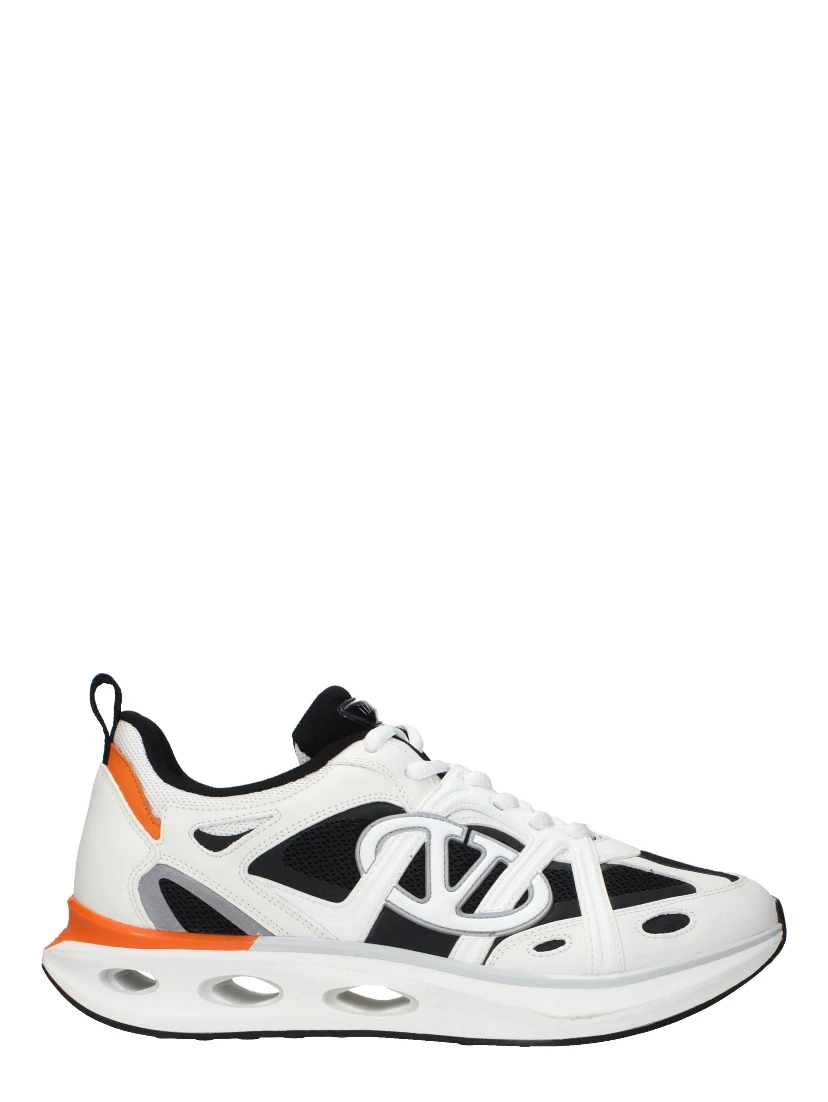 White Fabric Athletic Sneakers
