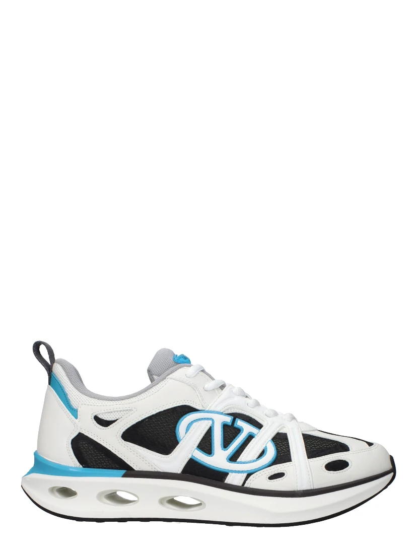 White Fabric Athletic Sneakers