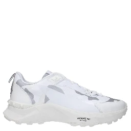 White Fabric Athletic Sneakers