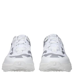 White Fabric Athletic Sneakers