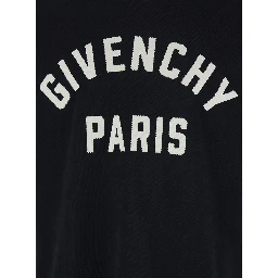 Black Crewneck T-Shirt with Maxi Logo Lettering on the Front in Cotton Man