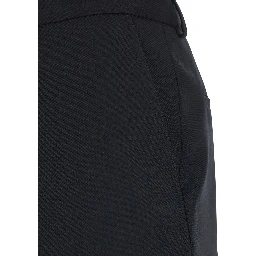 Black Flared Trousers with Pleats on Front and Back in Nylon and Wool Gabardine Man