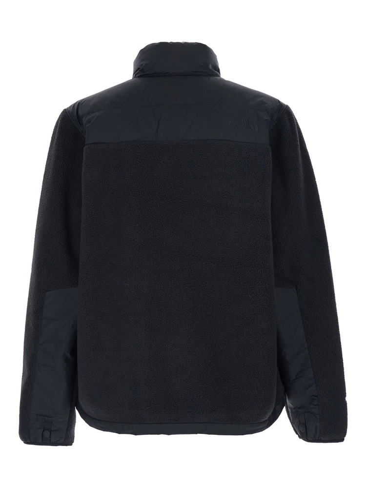 Black Down Jacket with High Neck and Tonal Logo Lettering on the Front in Tech Fabric Man alternative