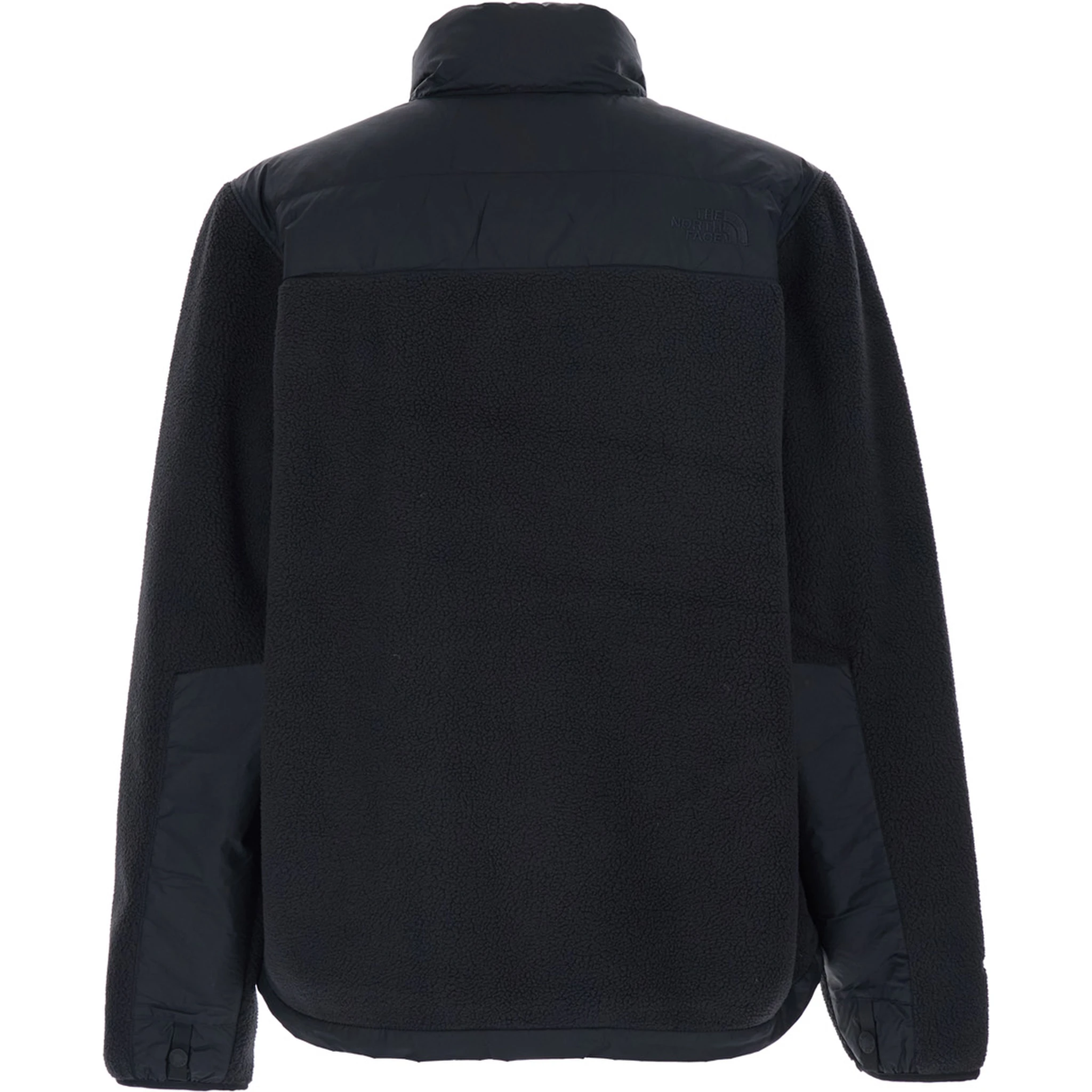 Black Down Jacket with High Neck and Tonal Logo Lettering on the Front in Tech Fabric Man
