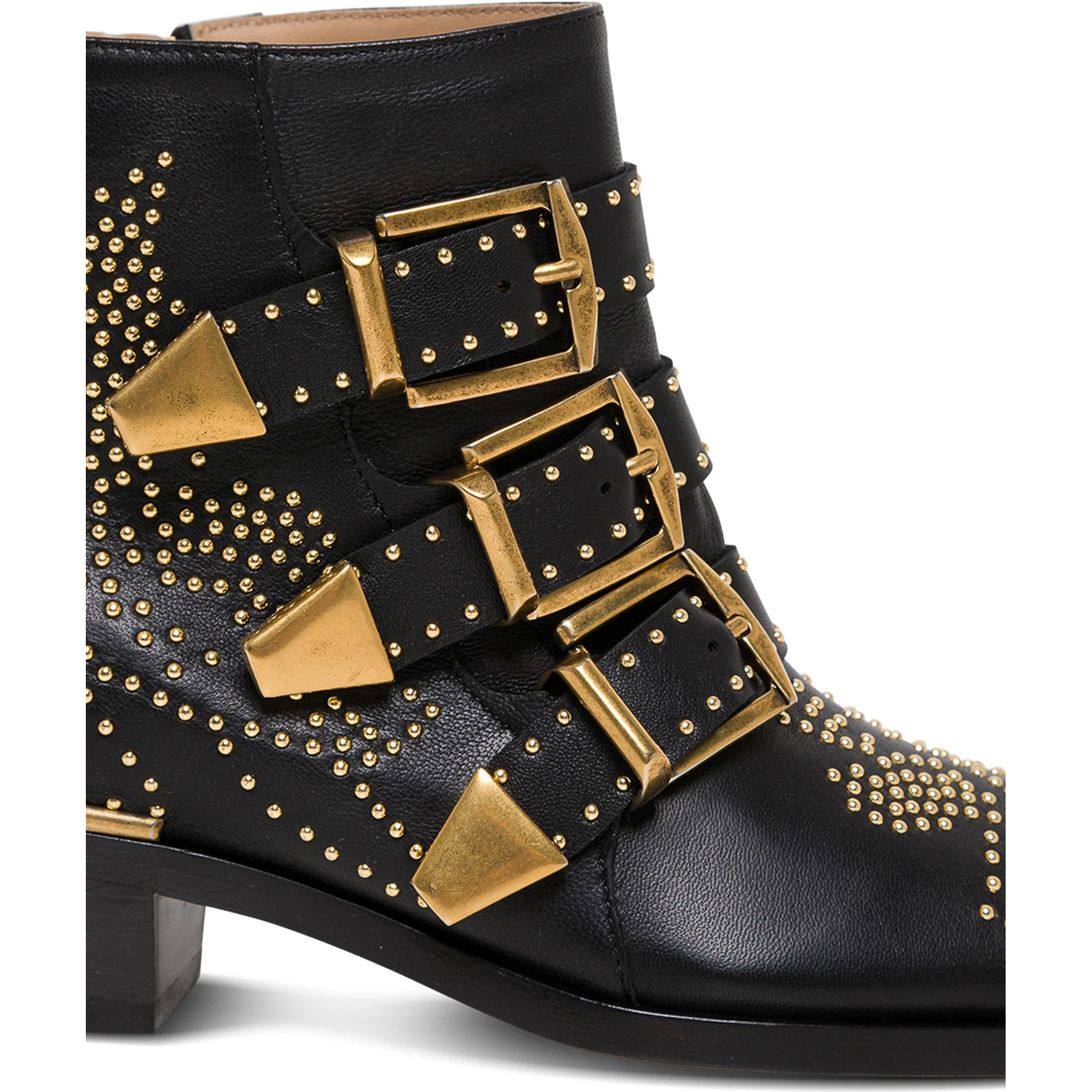 Susan Black Ankle Boots with Studs detail in Leather Woman