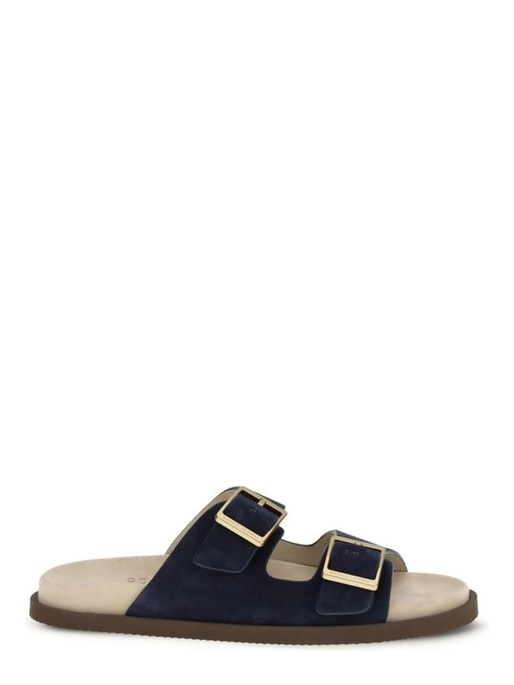Black Calf Leather Bos Taurus Sandals