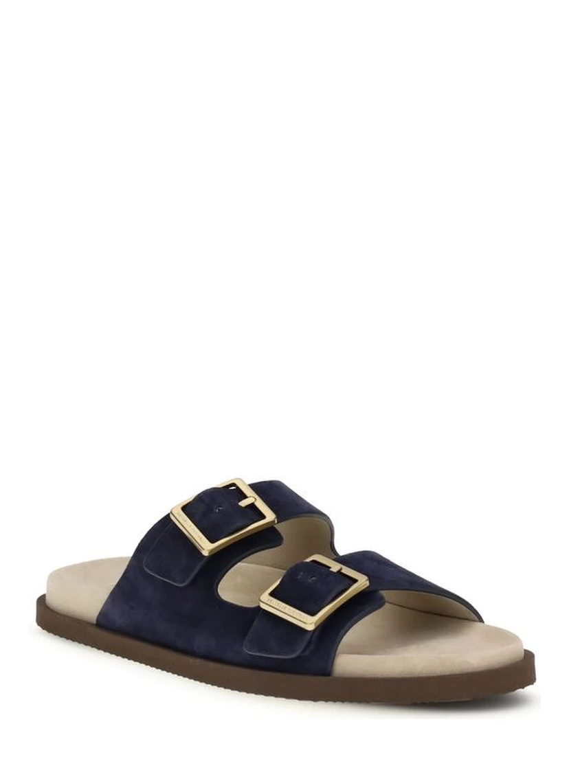 Black Calf Leather Bos Taurus Sandals