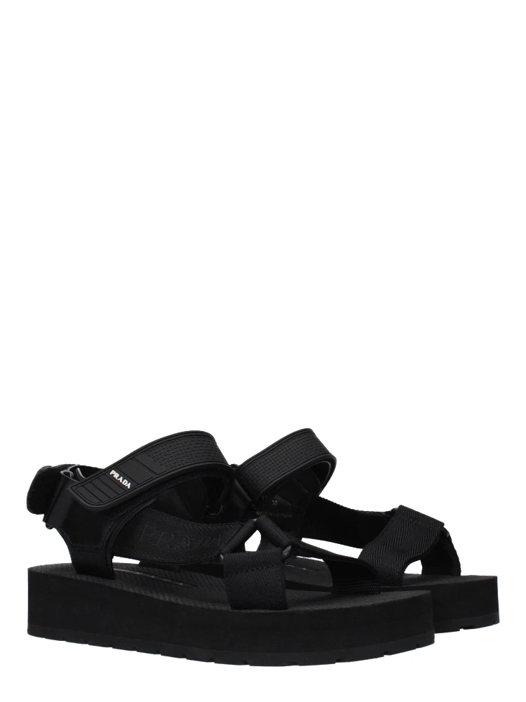 Black Fabric Flat Sandals alternative