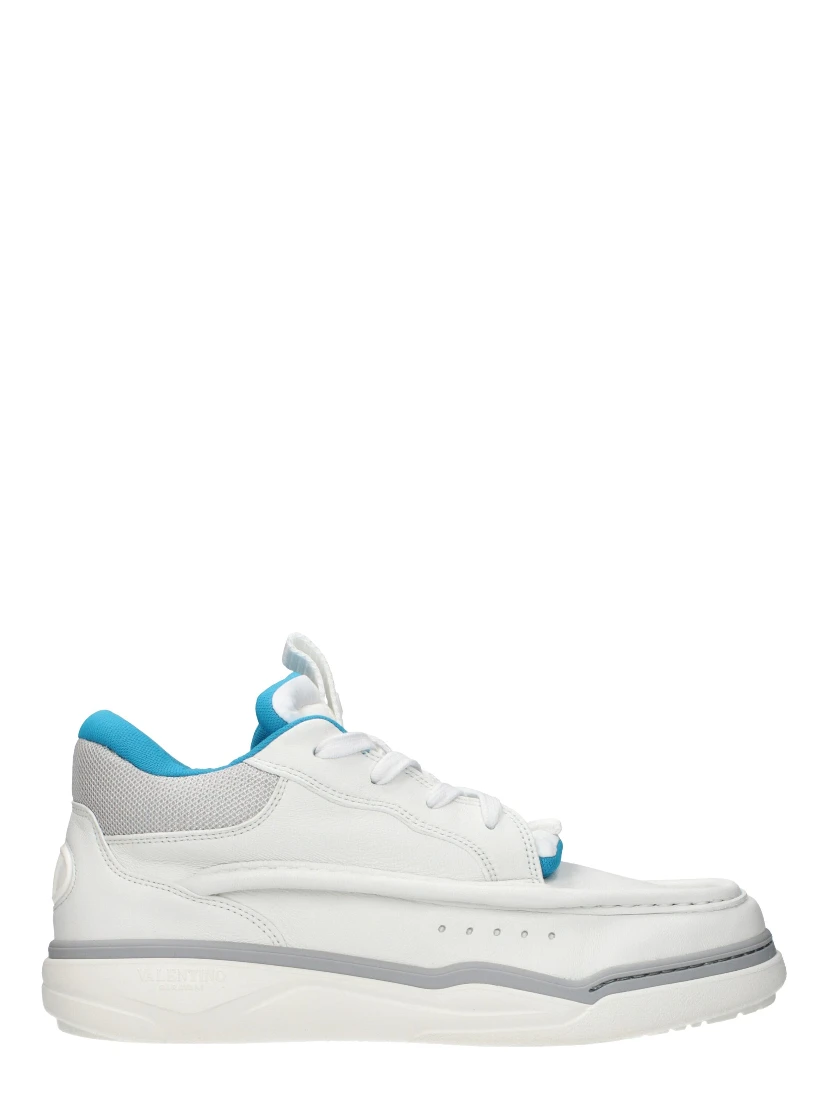White Leather Low Top Sneakers