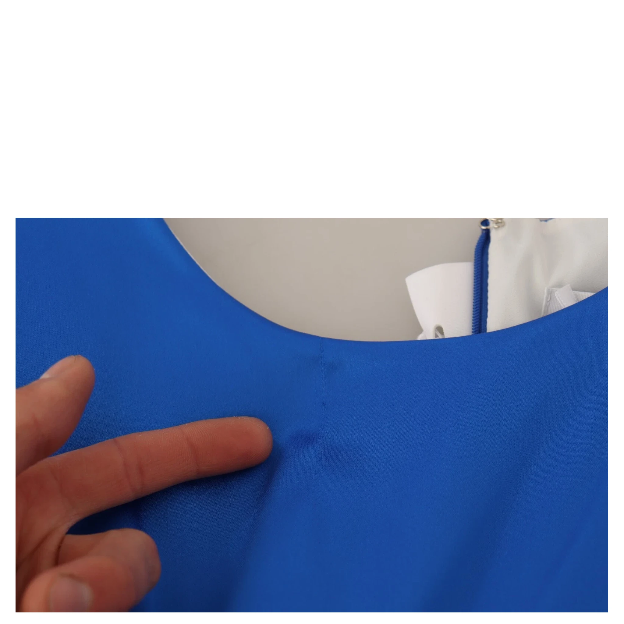 Acetate Royal Blue Roundneck Sleeveless Sheath Midi Dress