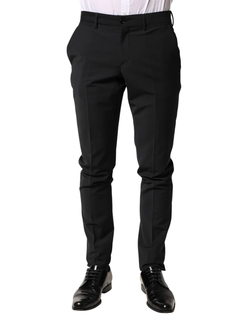 Black Wool Formal Dress Men Trouser Pants