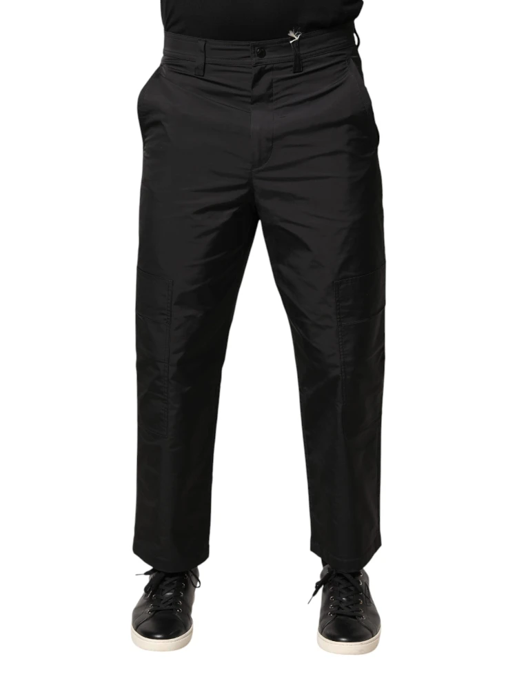 Black Mid Waist Men Tapered Dress Trouser Pants alternative