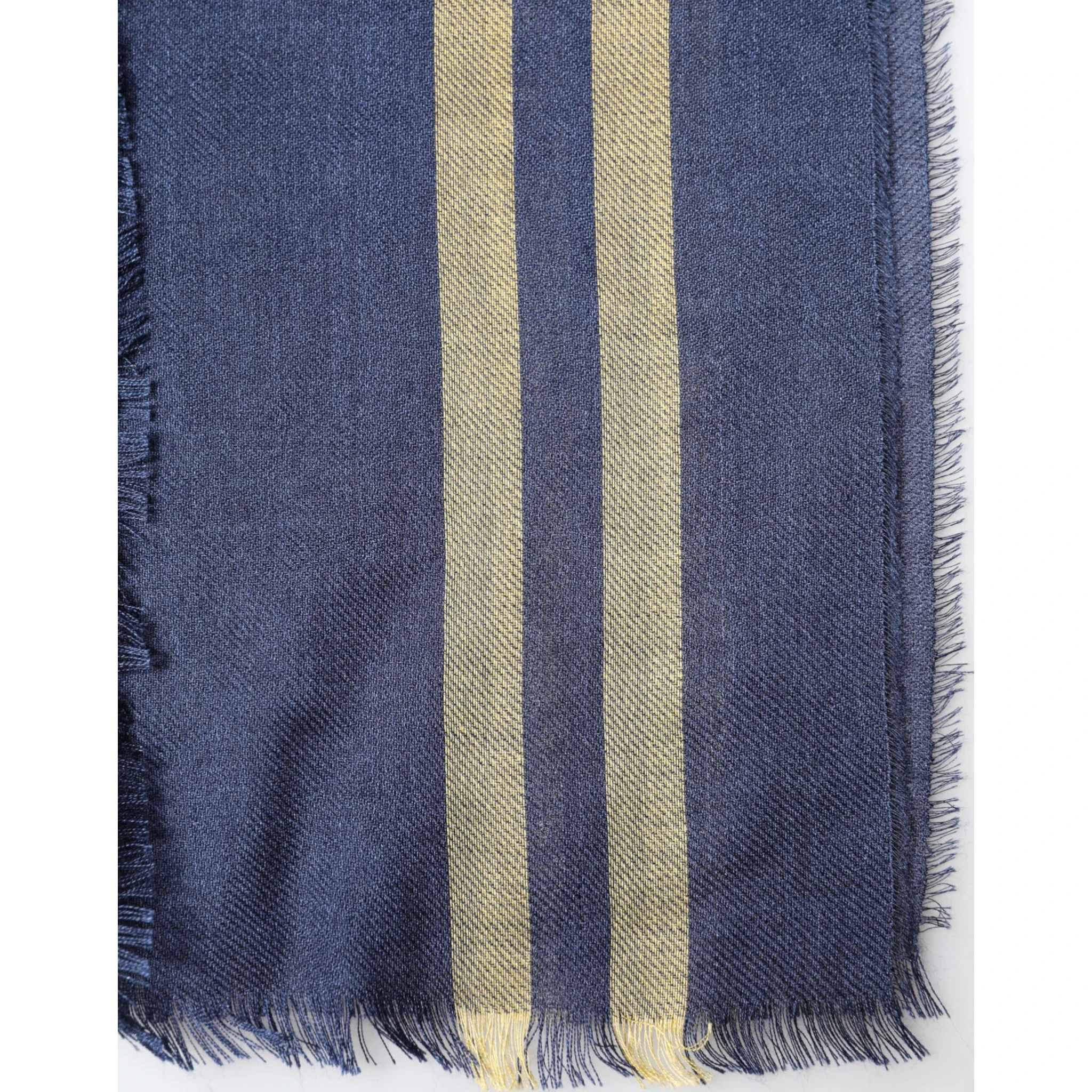 Blue Cashmere Neck Wrap Shawl Fringes Scarf
