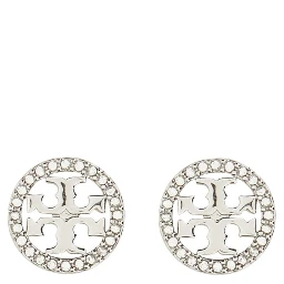 ORECCHINI CIRCLE-STUD CRYSTAL LOGO