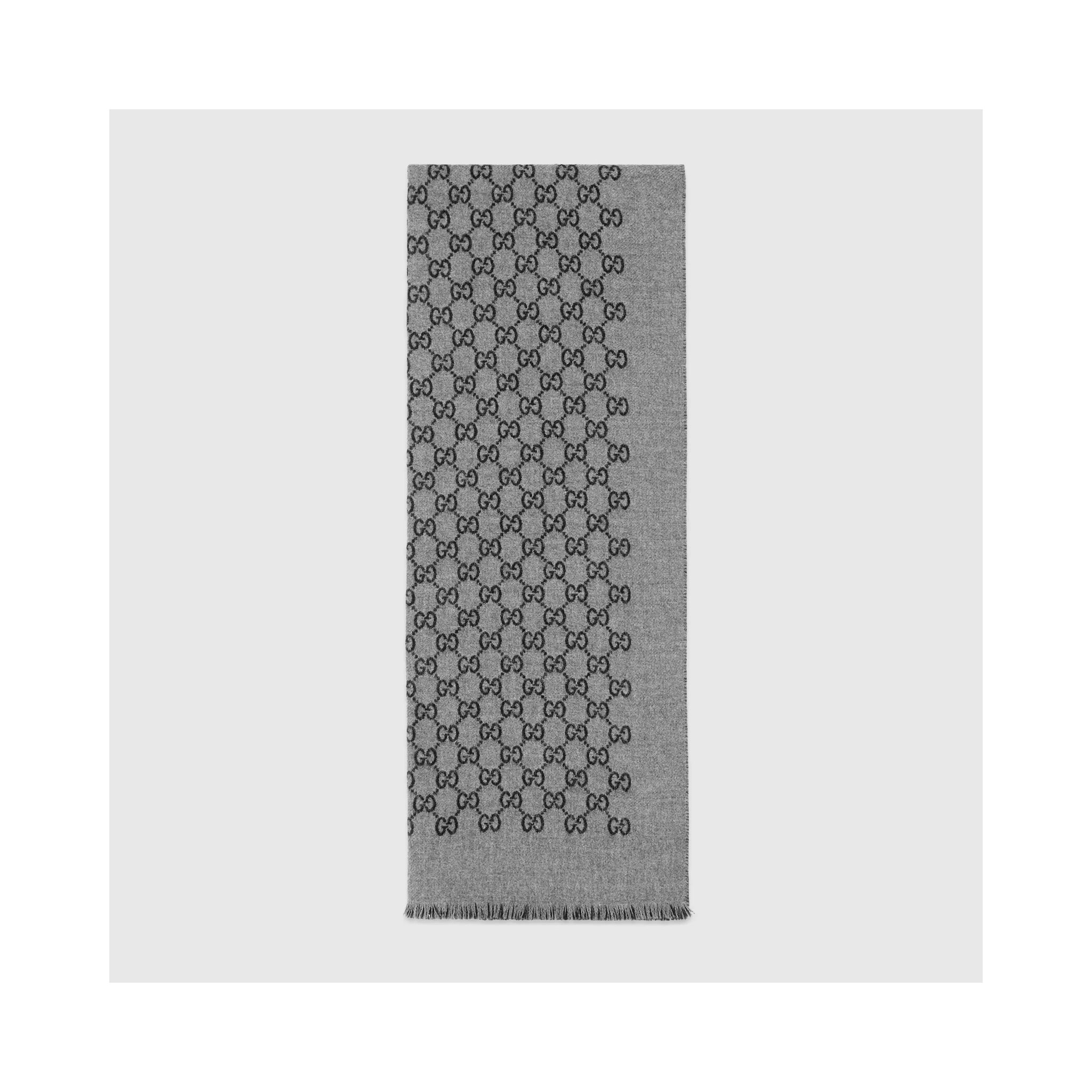 Scarf in wool with jacquard GG motif
