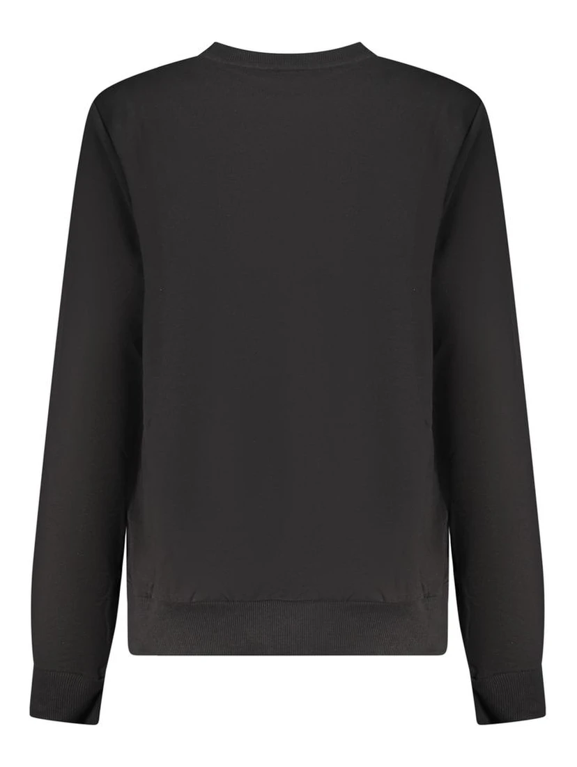 Black Cotton Women Sweatshirt