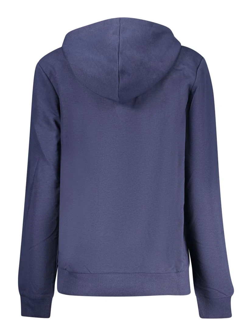 Blue Cotton Women's Hooded Sweatshirt