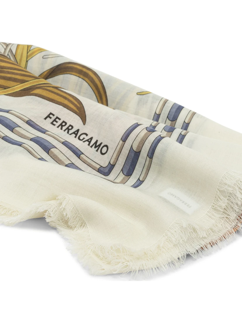 "Rooster" cashmere and silk scarf