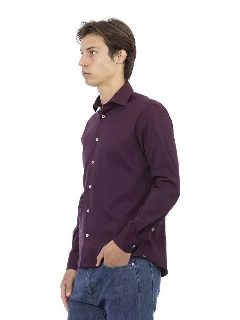 Bordeaux Cotton Dress Shirt