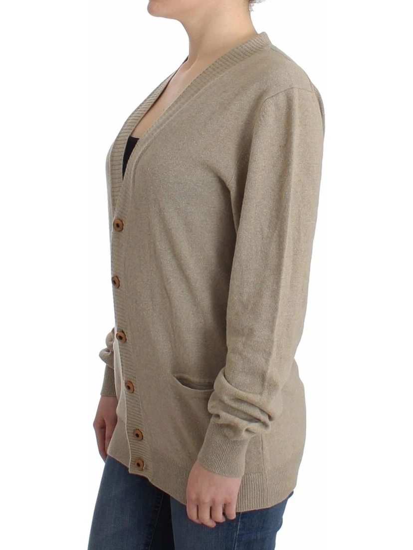 Beige Rayon Cardigan