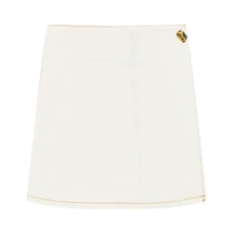 White Cotton Mini Skirt