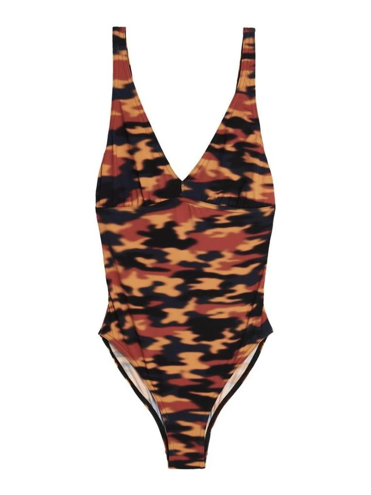 Multicolor Polyester One-Piece Swimsuit