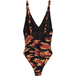 Multicolor Polyester One-Piece Swimsuit