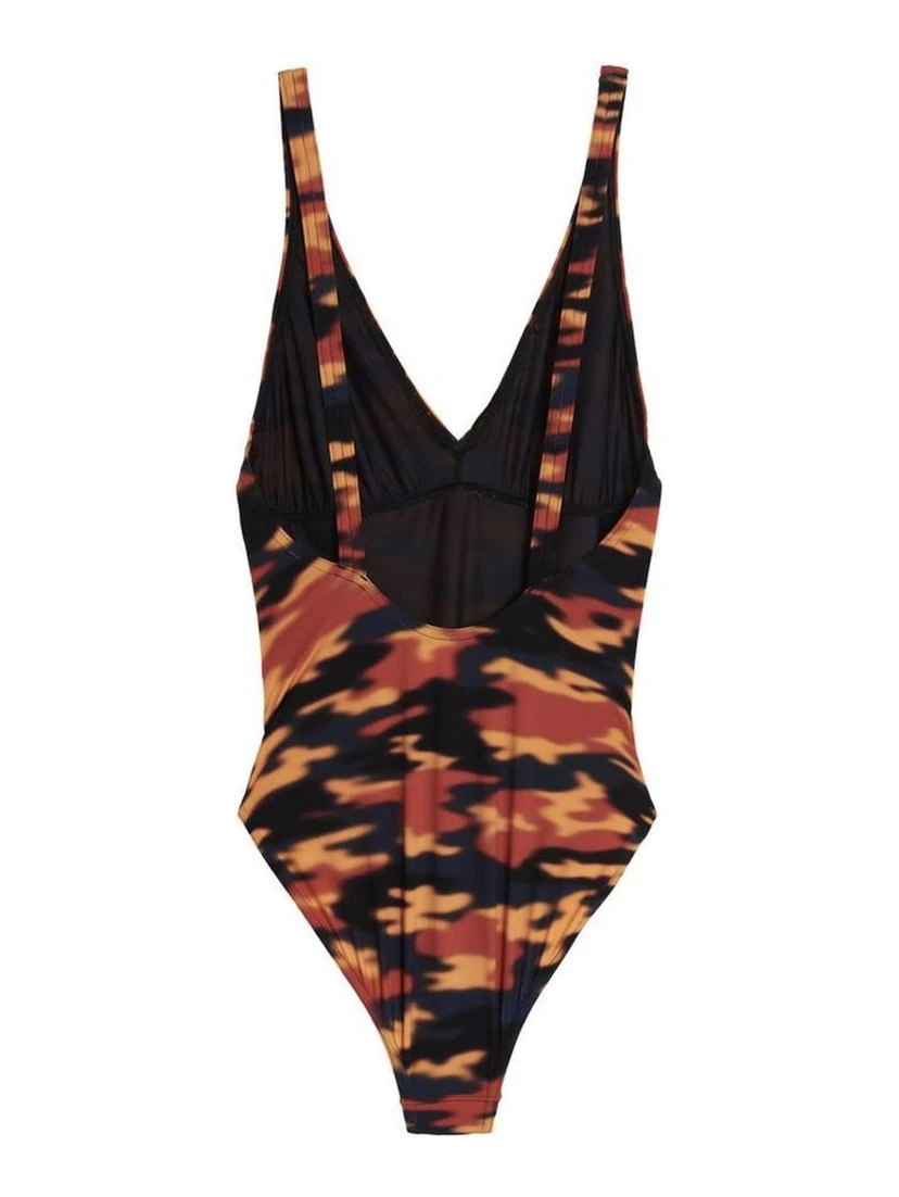Multicolor Polyester One-Piece Swimsuit