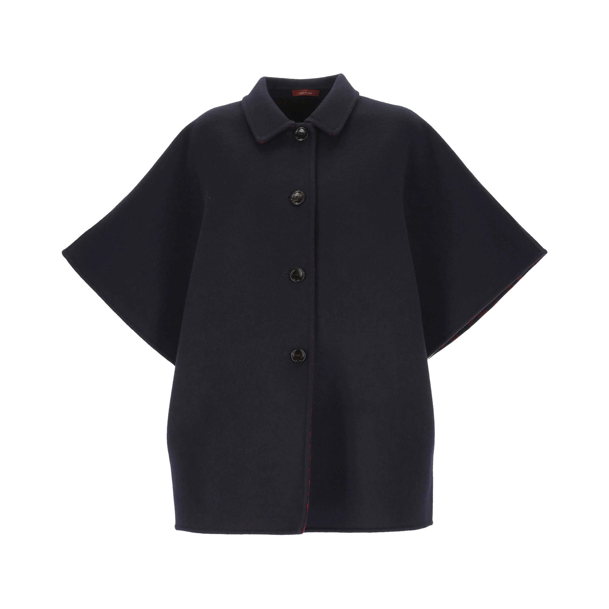 Short sleeves caban jacket in wool