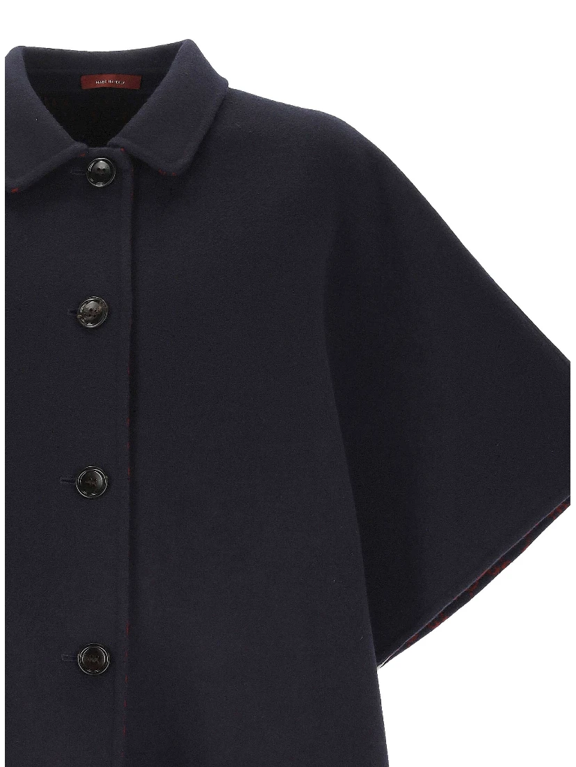 Short sleeves caban jacket in wool
