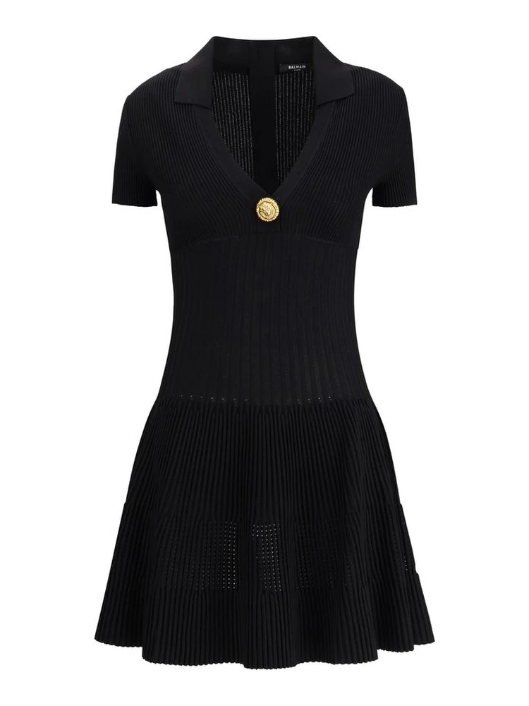 Black Viscose Casual Dress