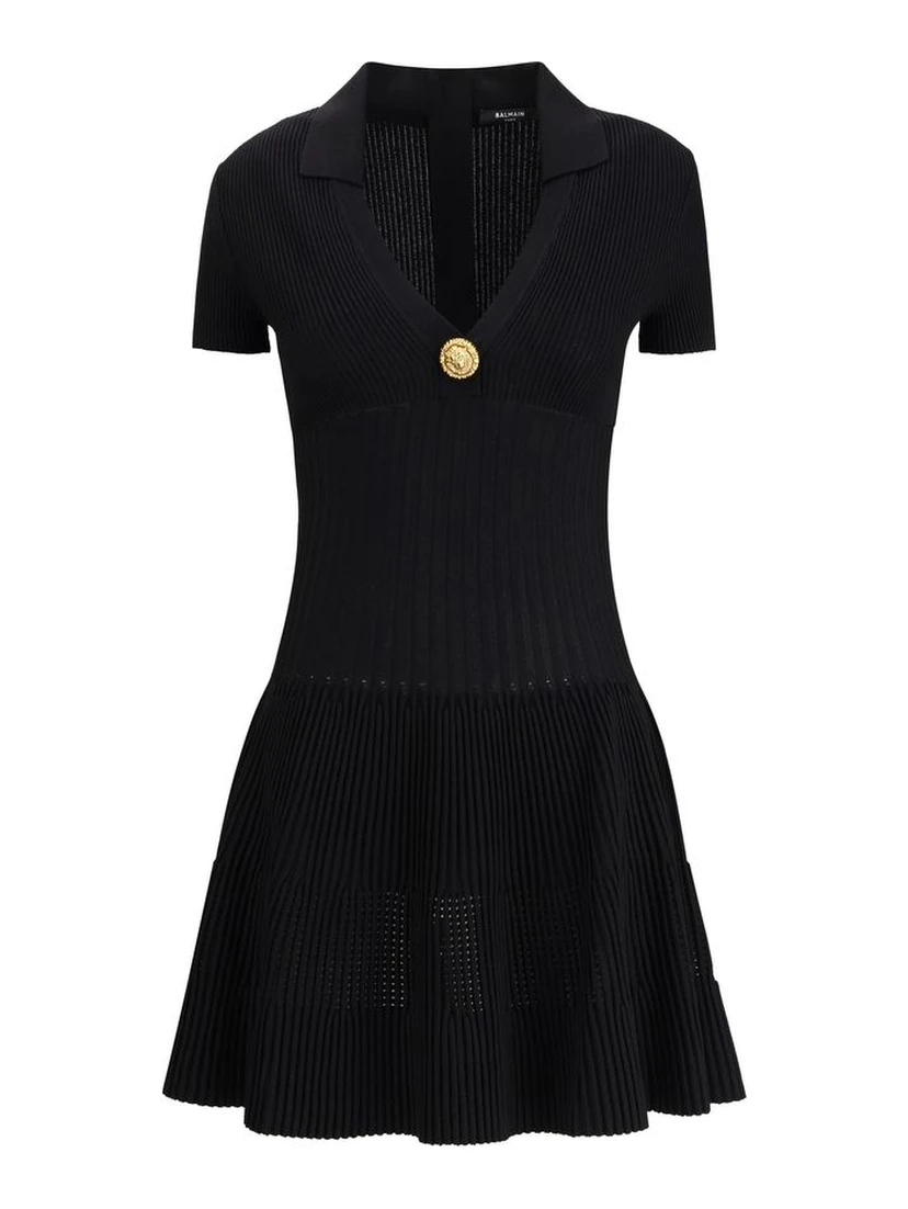 Black Viscose Casual Dress