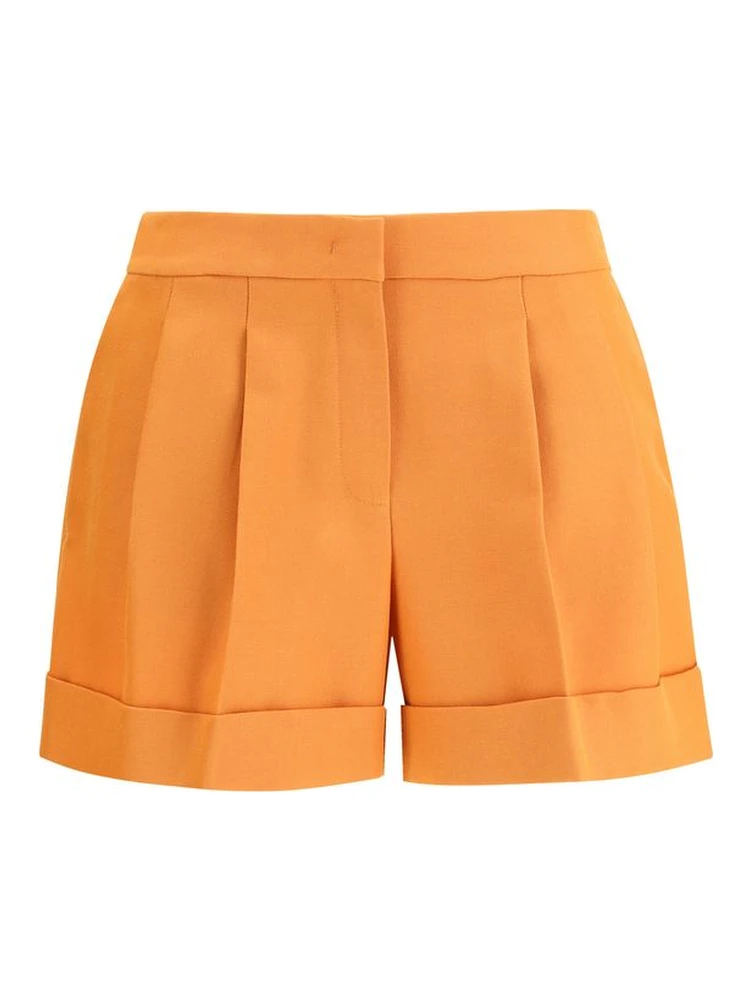 Orange Fleece Wool Bermuda Shorts
