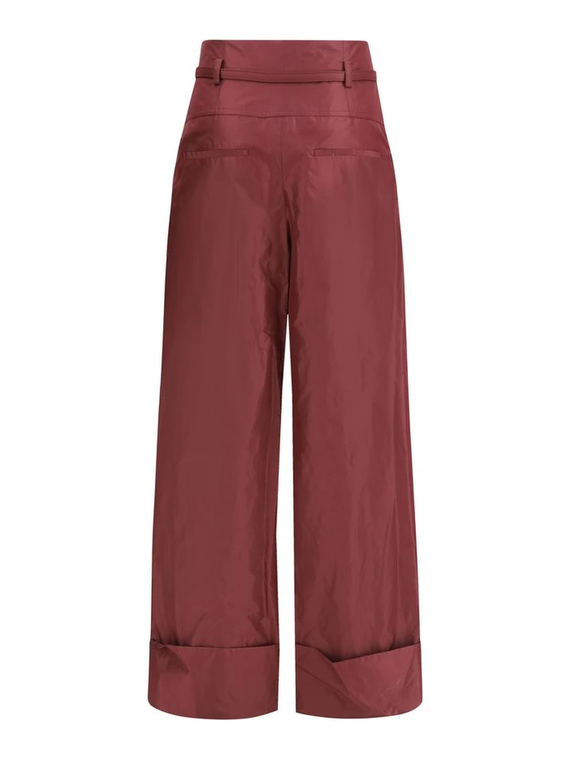 Bordeaux Silk Dress Pants