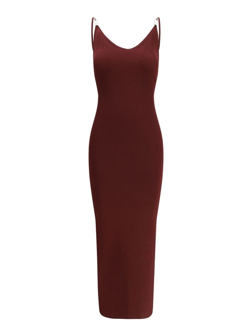 Bordeaux Viscose Casual Dress