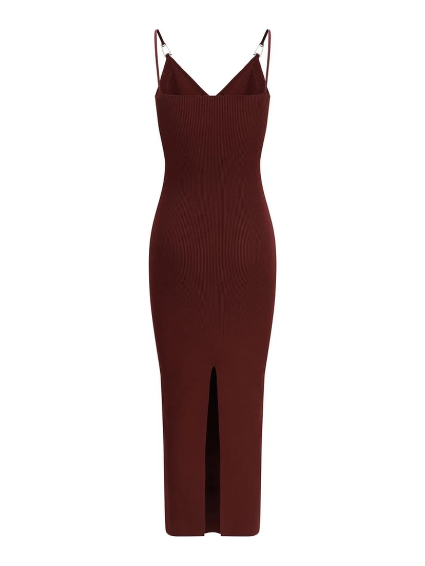 Bordeaux Viscose Casual Dress