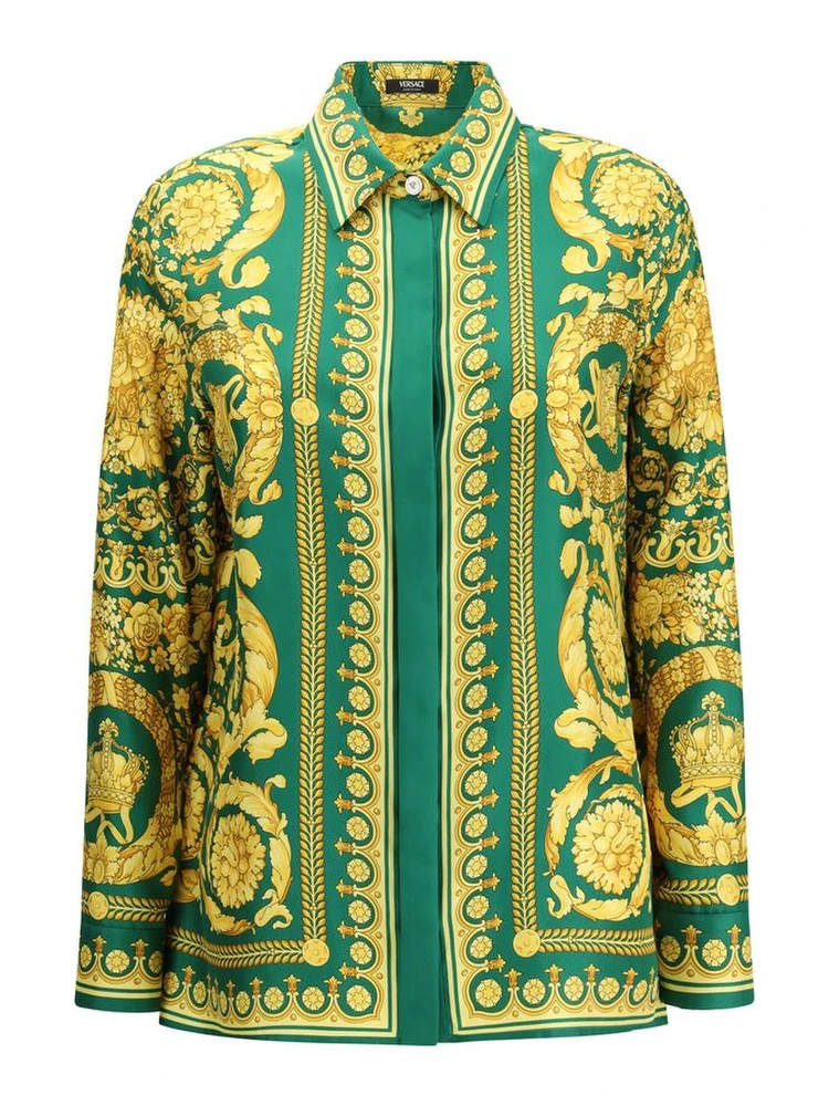 Bicolor Silk Pattern Shirt