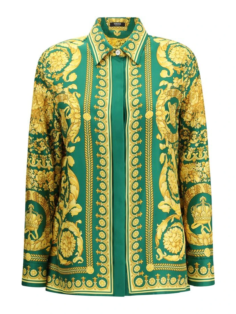 Bicolor Silk Pattern Shirt