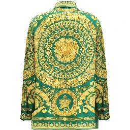 Bicolor Silk Pattern Shirt