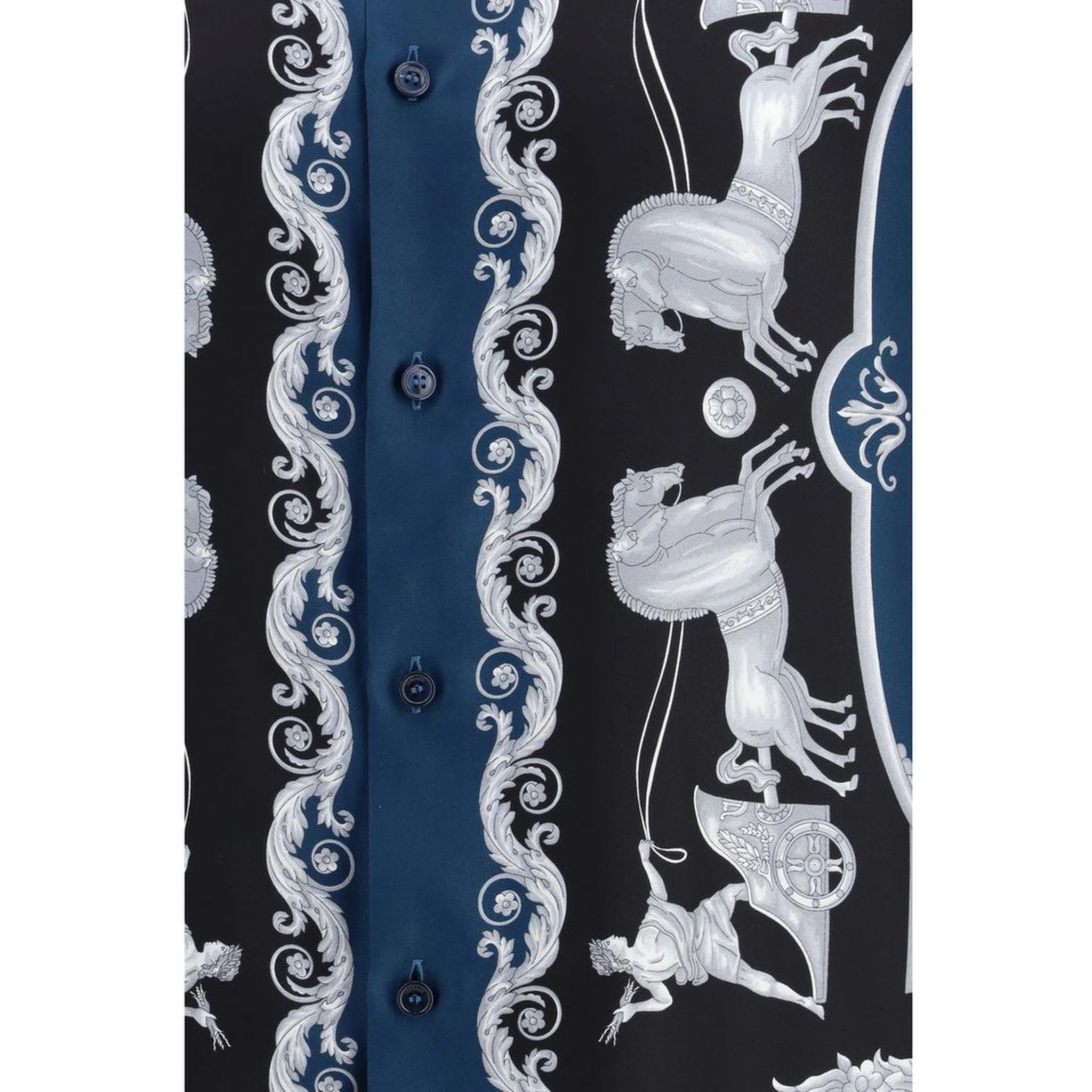 Blue Silk Pattern Shirt