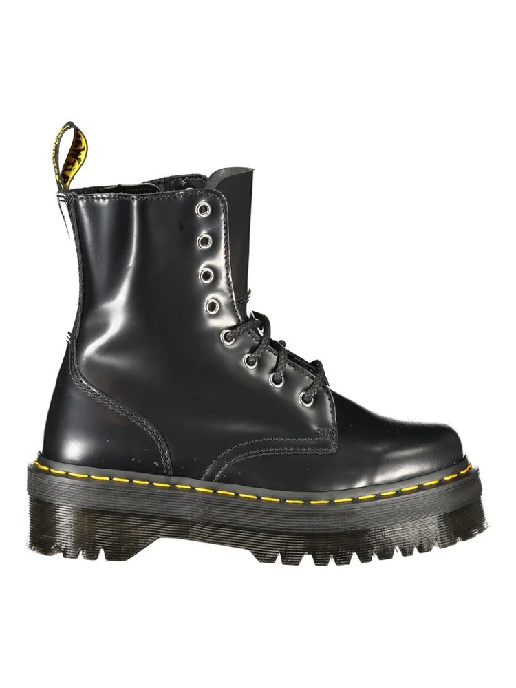 Black Leather Unisex Ankle Boot
