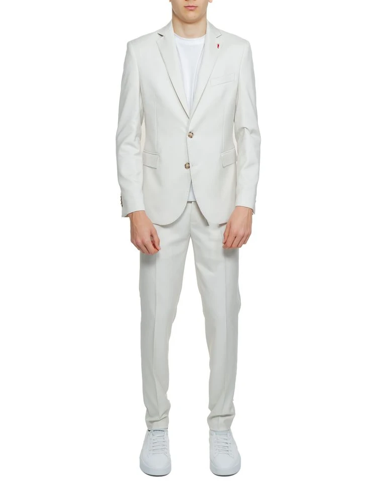 Beige Polyester Two-Piece Suit
