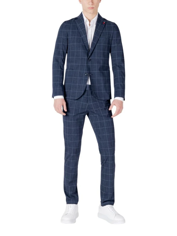 Blue Cotton Two-Piece Suit