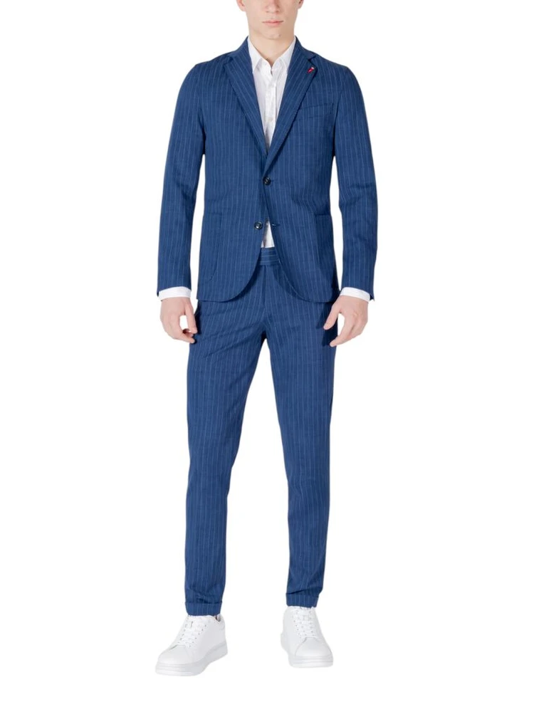 Blue Cotton Two-Piece Suit