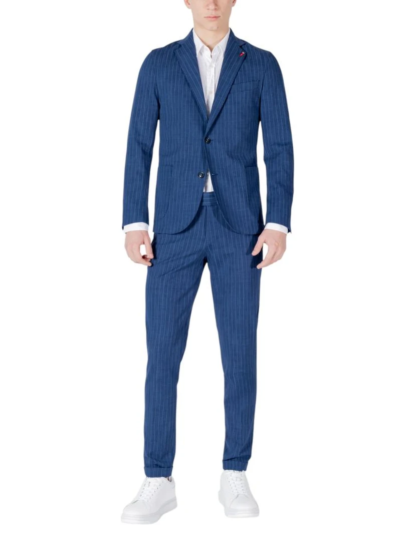 Blue Cotton Two-Piece Suit