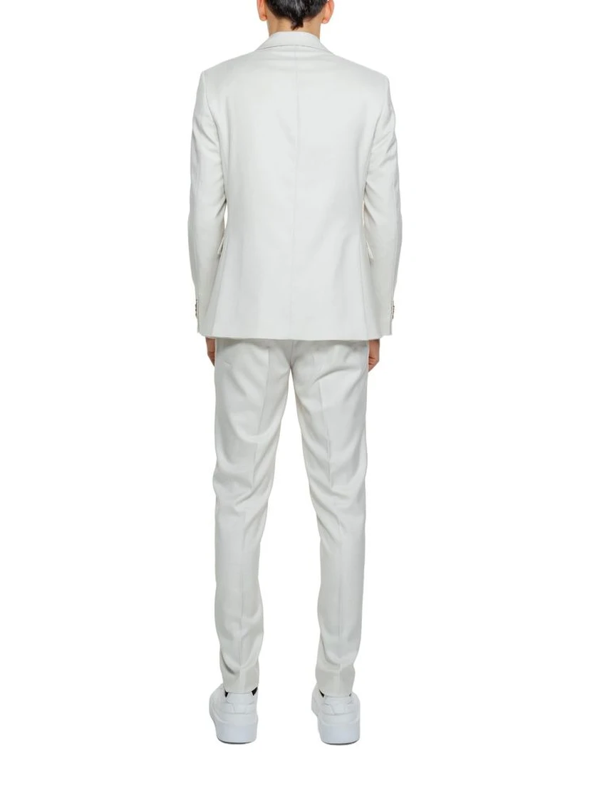 Beige Polyester Two-Piece Suit