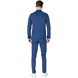 Blue Cotton Two-Piece Suit